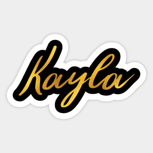 Kayla Name Hand Lettering in Faux Gold Letters Sticker